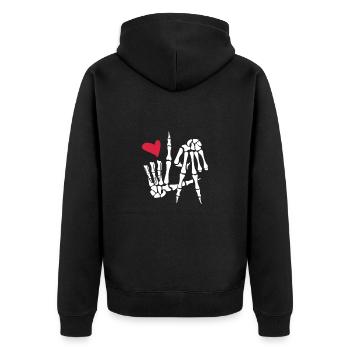 Los Angeles - Unisex Premium Bio Zip Hoodie - Schwarz - Hinten - Nico (187cm)