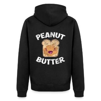 Kawaii Peanut Butter with Sweet Facial Jelly & PB - Unisex Premium Organic Zip Hoodie - black - Back - Nico (187cm)