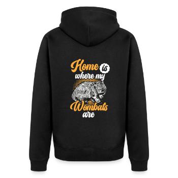 Wombat est mon Wombat Marsupial - Veste à capuche bio Premium Unisexe - noir - Dos - Nico (187cm)