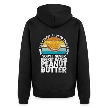 Sie Werden Es Nie Bereuen, Erdnussbutter Mit Jelly - Unisex Premium Bio Zip Hoodie - Schwarz - Hinten - Nico (187cm)
