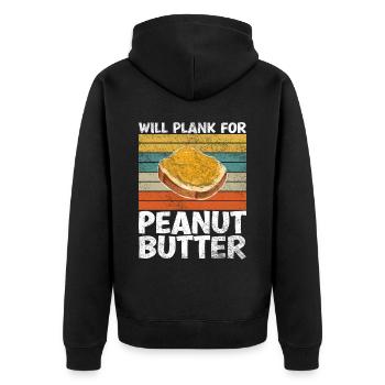 Will Plank For Peanut Butter Proverbe drôle - Veste à capuche bio Premium Unisexe - noir - Dos - Nico (187cm)