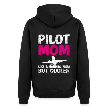 Pilot Mom comme une maman normale, mais plus cool - Veste à capuche bio Premium Unisexe - noir - Dos - Nico (187cm)