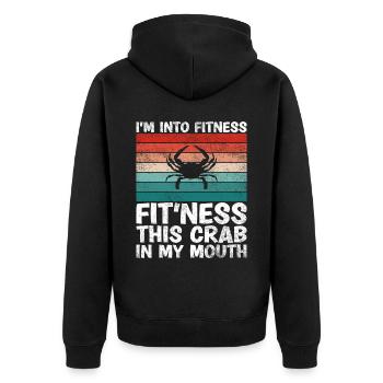 I'm in fitness this crab in my mouth - Unisex Premium Organic Zip Hoodie - black - Back - Nico (187cm)