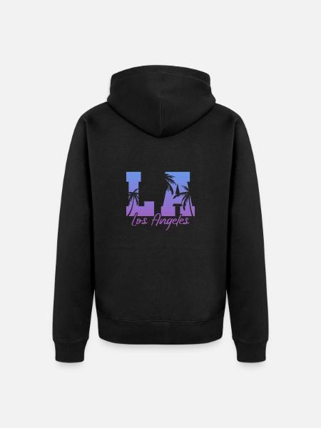 Los Angeles - Unisex Premium Organic Zip Hoodie - black