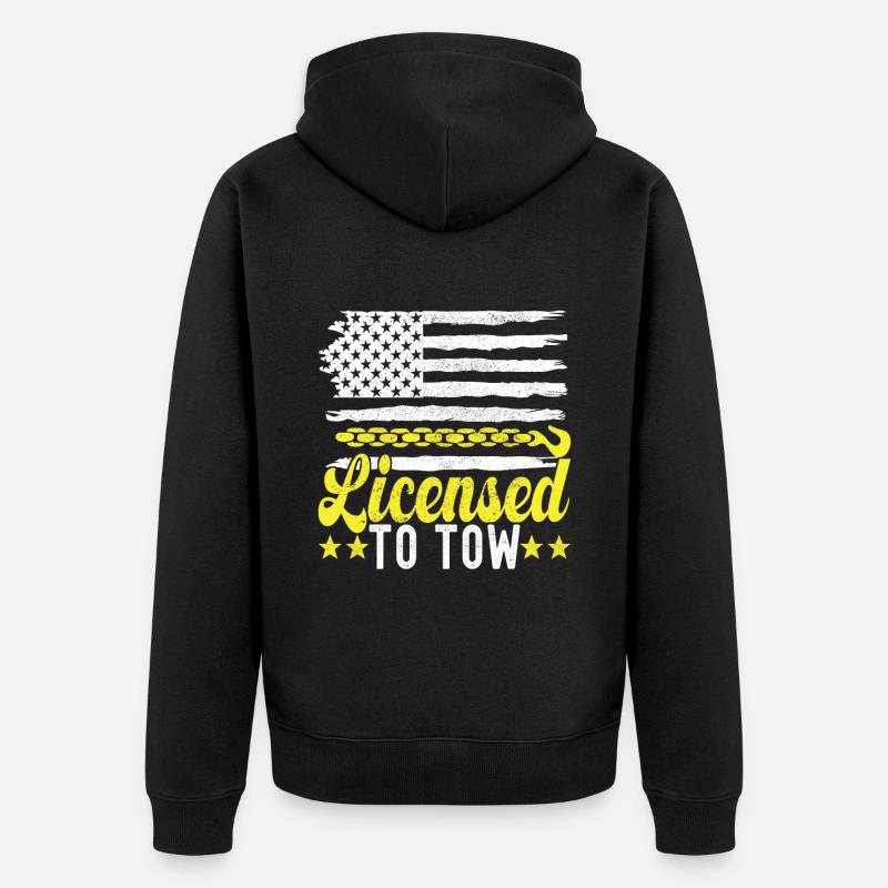 Abschleppwagen Abschleppdienst - Unisex Premium Bio Zip Hoodie - Schwarz