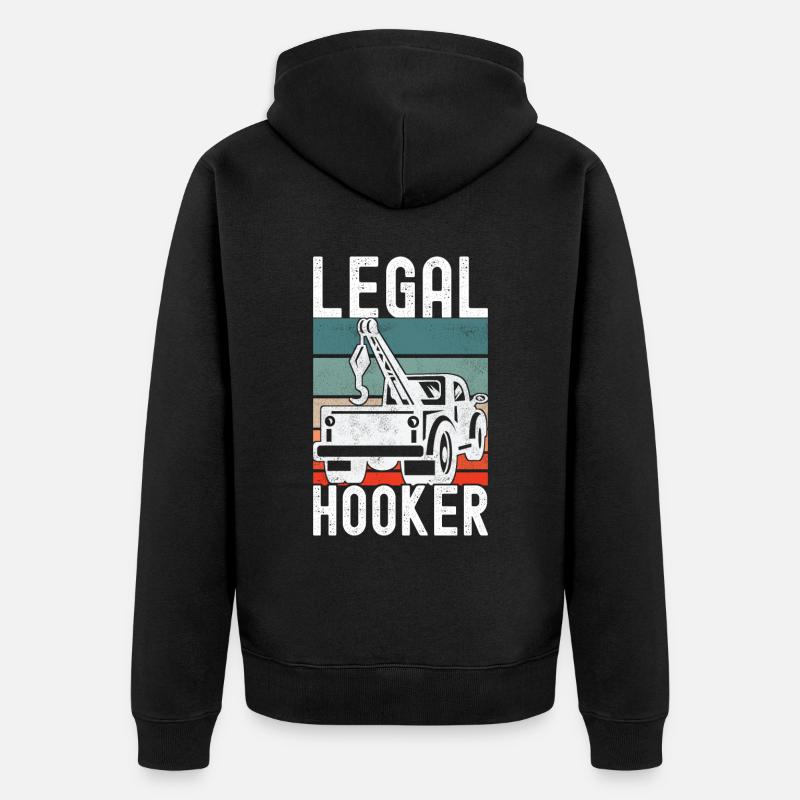 Abschleppwagen Abschleppdienst - Unisex Premium Bio Zip Hoodie - Schwarz