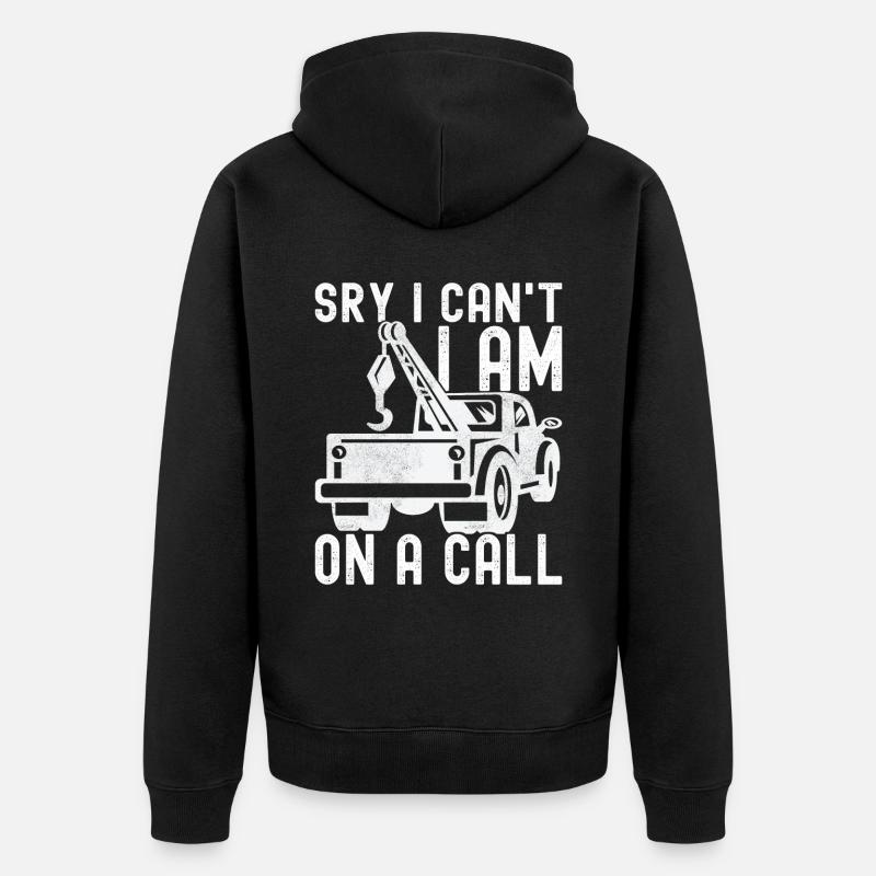 Abschleppwagen Abschleppdienst - Unisex Premium Bio Zip Hoodie - Schwarz