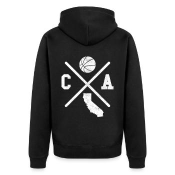 CA USA - Basketteur californien - Veste à capuche bio Premium Unisexe - noir - Dos - Nico (187cm)