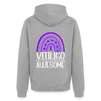 Vitiligo World Vitiligo Day - Unisex Premium Bio Zip Hoodie - Grau meliert - Hinten - Nico (187cm)