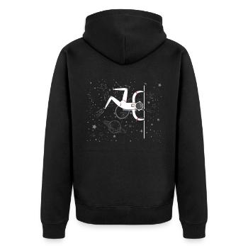 Calisthenics Astronaut Fitness Workout Exercise - Unisex Premium Organic Zip Hoodie - black - Back - Nico (187cm)