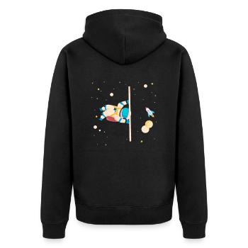 Calisthenics Astronaut Fitness Workout Exercise - Unisex Premium Organic Zip Hoodie - black - Back - Nico (187cm)