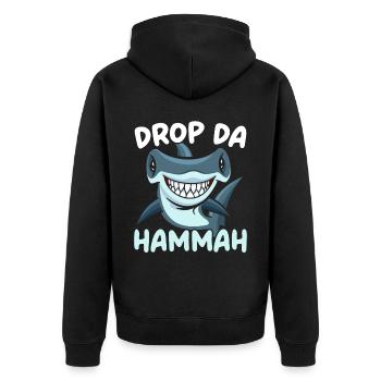 Drop Da Hammah Requin-marteau Requin Biologie marine - Veste à capuche bio Premium Unisexe - noir - Dos - Nico (187cm)