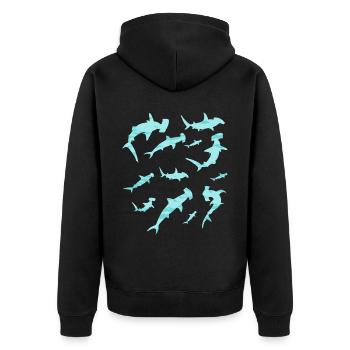 Requin-marteau Biologie marine Animal sous-marin - Veste à capuche bio Premium Unisexe - noir - Dos - Nico (187cm)