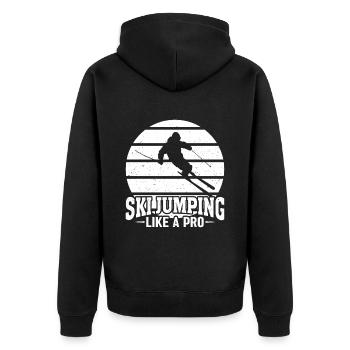 Saut à ski comme un pro Coucher de soleil - Veste à capuche bio Premium Unisexe - noir - Dos - Nico (187cm)