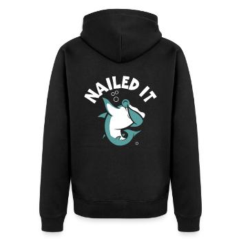 Cloué Il Requin-marteau Requin Biologie marine Animal - Veste à capuche bio Premium Unisexe - noir - Dos - Nico (187cm)