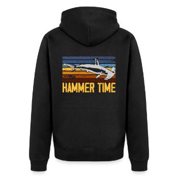 Hammer Time Requin-marteau Requin Biologie marine Animal - Veste à capuche bio Premium Unisexe - noir - Dos - Nico (187cm)