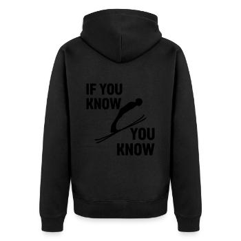 If you know you can ski Champ - Unisex Premium Organic Zip Hoodie - black - Back - Nico (187cm)