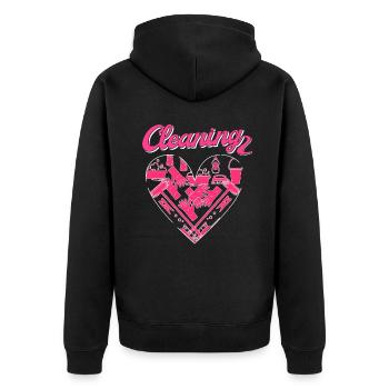 Housekeeper Maid Cleaner - Unisex Premium Organic Zip Hoodie - black - Back - Nico (187cm)