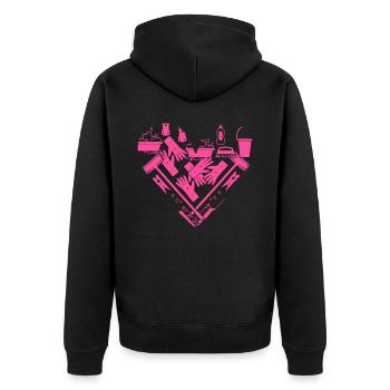 Femme de ménage Nettoyeuse - Veste à capuche bio Premium Unisexe - noir - Dos - Nico (187cm)