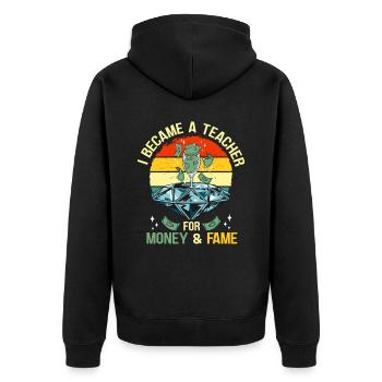 Enseignant du primaire Éducateur de maternelle - Veste à capuche bio Premium Unisexe - noir - Dos - Nico (187cm)