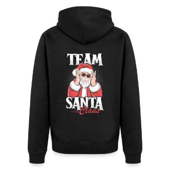 Merry Santa Claus Costume Merry Christmas - Unisex Premium Organic Zip Hoodie - black - Back - Nico (187cm)