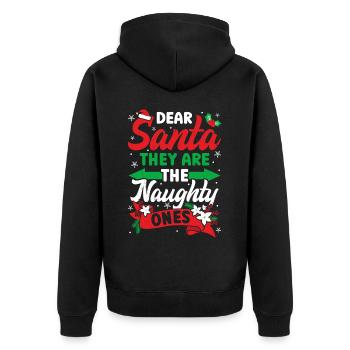 Joyeux Père Noël Costume Joyeux Noël - Veste à capuche bio Premium Unisexe - noir - Dos - Nico (187cm)