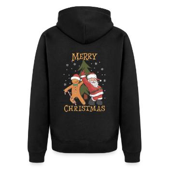Joyeux Père Noël Costume Joyeux Noël - Veste à capuche bio Premium Unisexe - noir - Dos - Nico (187cm)