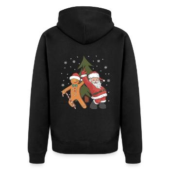 Joyeux Père Noël Costume Joyeux Noël - Veste à capuche bio Premium Unisexe - noir - Dos - Nico (187cm)
