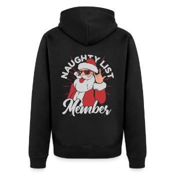 Merry Santa Claus Costume Merry Christmas - Unisex Premium Organic Zip Hoodie - black - Back - Nico (187cm)