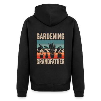Grand-père jardinier grand-père jardinier - Veste à capuche bio Premium Unisexe - noir - Dos - Nico (187cm)