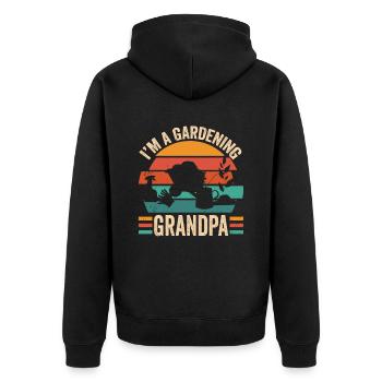 Je suis un jardinier grand-père jardinage jardin - Veste à capuche bio Premium Unisexe - noir - Dos - Nico (187cm)