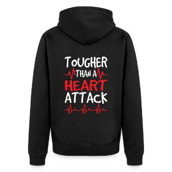 Härter Als Ein Herzinfarkt Herzanfall Herzattacke - Unisex Premium Bio Zip Hoodie - Schwarz - Hinten - Nico (187cm)