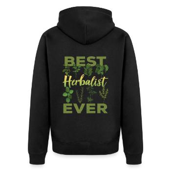 Meilleur spécialiste des herbes Jamais Herbes - Veste à capuche bio Premium Unisexe - noir - Dos - Nico (187cm)
