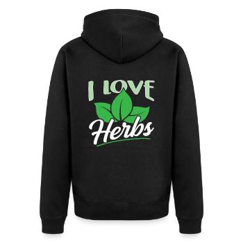 J’aime les herbes herbes herbes de jardin - Veste à capuche bio Premium Unisexe - noir - Dos - Nico (187cm)