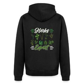 Herb Expert Herb Herb Herbes du jardin - Veste à capuche bio Premium Unisexe - noir - Dos - Nico (187cm)