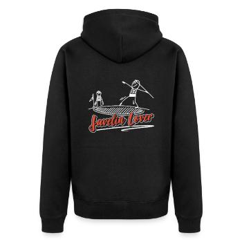 Speerwerfen Liebhaber Speer Speerwurf Speerwerfer - Unisex Premium Bio Zip Hoodie - Schwarz - Hinten - Nico (187cm)