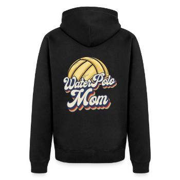 Water Polo Mom Retro Vintage Water - Unisex Premium Organic Zip Hoodie - black - Back - Nico (187cm)