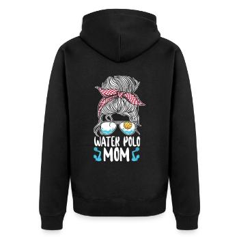 Water Polo Mom Sunglasses Water - Unisex Premium Bio Zip Hoodie - Schwarz - Hinten - Nico (187cm)