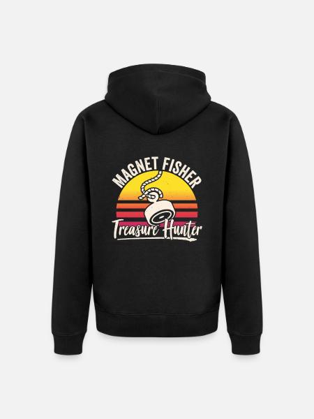 Magnetfischer Schatzsucher Magnet Magnetfischen - Unisex Premium Bio Zip Hoodie - Schwarz