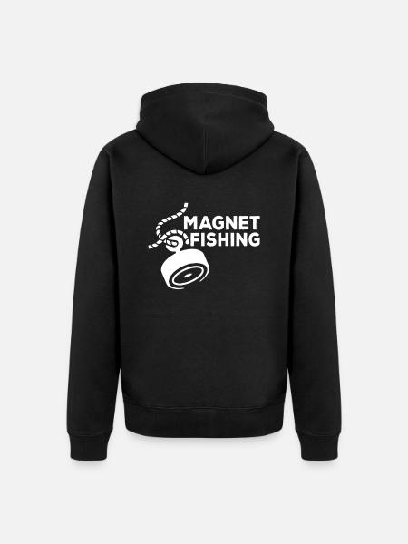 Magnetfischen Magnetfischer Magnet - Unisex Premium Bio Zip Hoodie - Schwarz