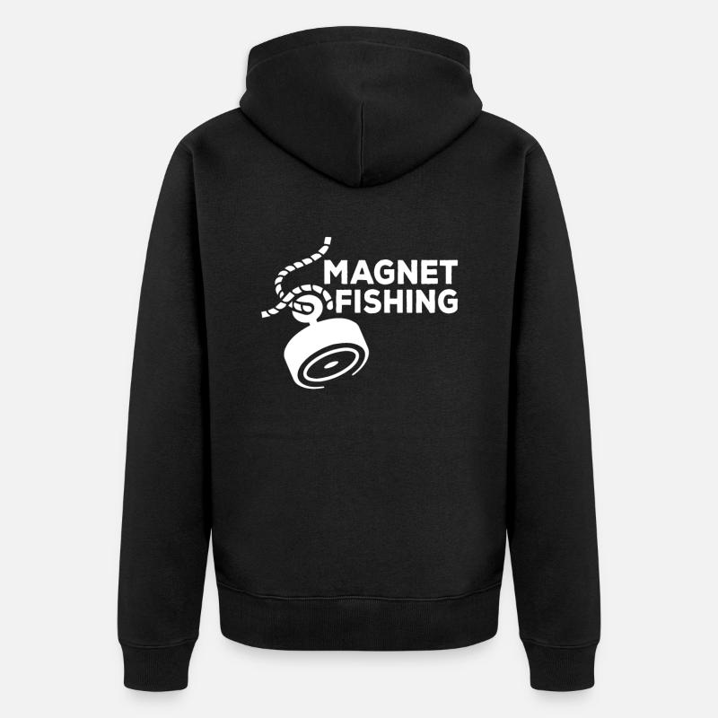 Aimant de pêche Aimant - Veste à capuche bio Premium Unisexe - noir
