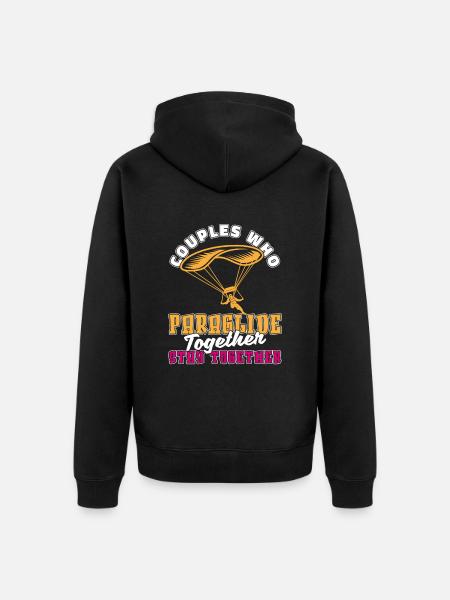 Paragleiter Paragleiten Paar - Unisex Premium Bio Zip Hoodie - Schwarz
