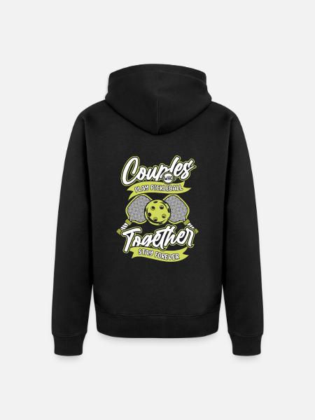 Pickleball pair - Unisex Premium Organic Zip Hoodie - black