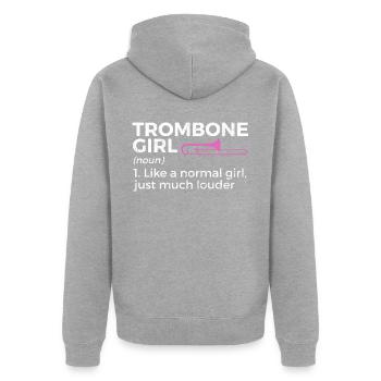 Trombone Musicien Brass Band - Veste à capuche bio Premium Unisexe - gris chiné - Dos - Nico (187cm)