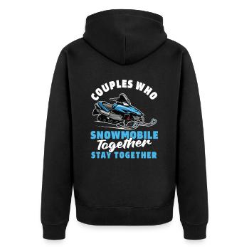 Snowmobile Snowmobile Pair - Unisex Premium Organic Zip Hoodie - black - Back - Nico (187cm)