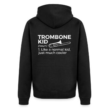 Trombone Musicien Brass Band - Veste à capuche bio Premium Unisexe - noir - Dos - Nico (187cm)