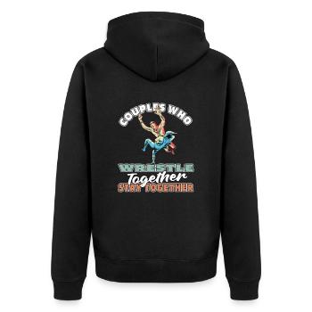 Wrestling Wrestler Paar - Unisex Premium Bio Zip Hoodie - Schwarz - Hinten - Nico (187cm)
