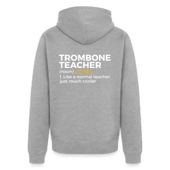 Trombone Musicien Brass Band - Veste à capuche bio Premium Unisexe - gris chiné - Dos - Nico (187cm)