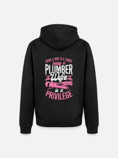 Plumbing Plumber Wife Husband - Unisex Premium Organic Zip Hoodie - black