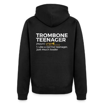 Trombone Musicien Brass Band - Veste à capuche bio Premium Unisexe - noir - Dos - Nico (187cm)